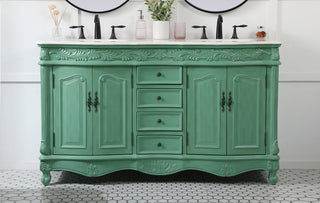 60 inch double bathroom vanity in vintage mint