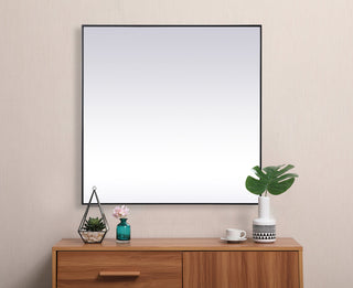 Metal Frame Square Mirror 48 inch in Black