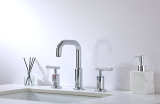 Tobias 8 inch Widespread Double Handle Bathroom Faucet in Chrome