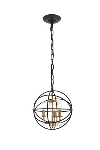 Wallace 3 light Matte Black and Brass Pendant