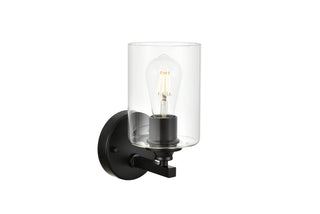 Mayson 1 light Black and Clear Bath Sconce