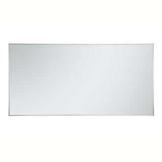 Metal frame rectangle mirror 36 inch in silver