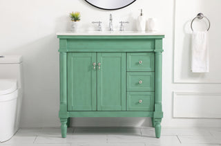 36 inch Single bathroom vanity in vintage mint