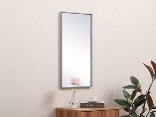 Metal frame rectangle mirror 14x28 inch in grey