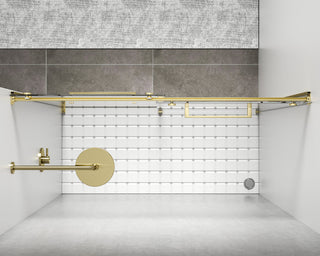 Semi-frameless shower door 48 x 76 Brushed Gold