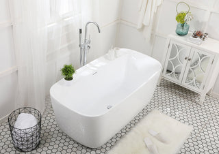 59 inch soaking bathtub in glossy white