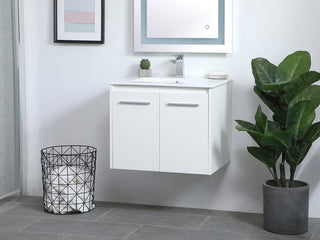 24 inch  Single Bathroom Floating Vanity in White