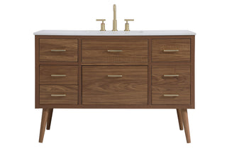 48 inch bathroom vanity in Walnut Brown