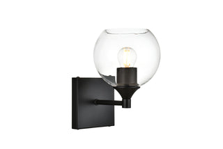 Foster 1 light Black and Clear Bath Sconce