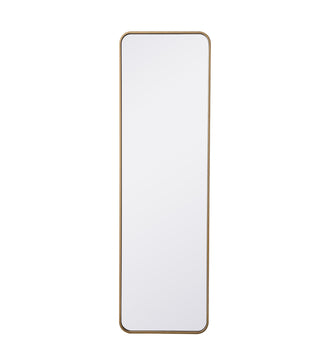 Soft corner metal rectangular mirror 18x60 inch in Brass