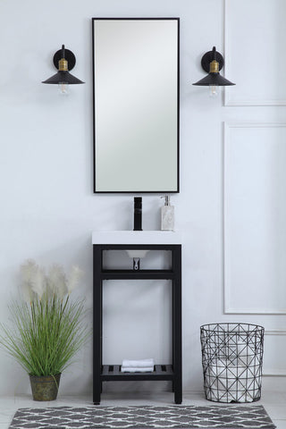 18 inch Single Bathroom Metal Vanity in Black