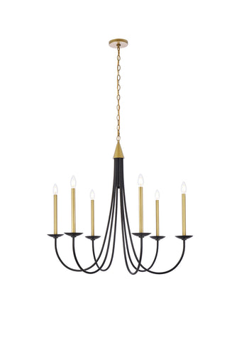 Cohen 36 inch pendant in black and brass