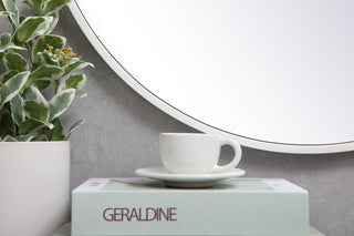 Metal frame round mirror 24 inch in White