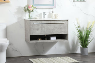 36 inch Single bathroom vanity in concrete grey