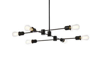 Xavier 6 lights pendant in black