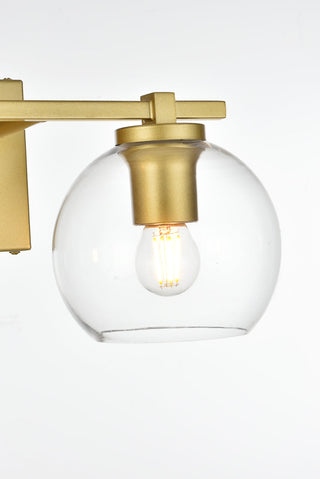 Juelz 2 light Brass and Clear Bath Sconce