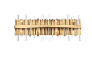 Serena 30 inch crystal bath sconce in satin gold