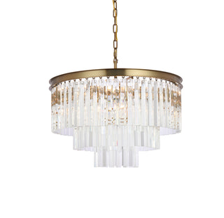 Sydney 26 inch round crystal chandelier in satin gold