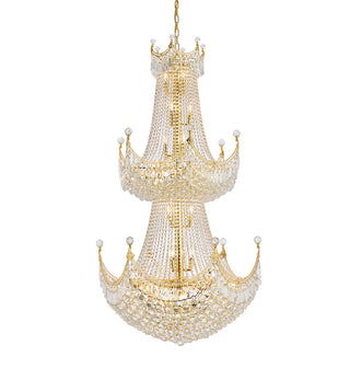 Corona 36 light Gold Chandelier Clear Royal Cut Crystal