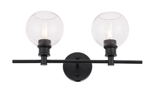 Collier 2 light Black and Clear glass Wall sconce