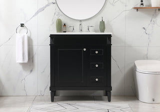 32 inch Single bathroom vanity in black