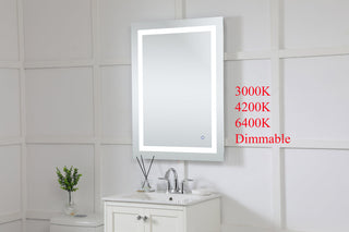 Helios 27in x 36in Hardwired LED mirror with touch sensor and color changing temperature 3000K/4200K/6400K