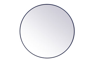 Metal frame round mirror 45 inch in Blue