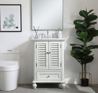 24 inch Single Bathroom Vanity in Antique White