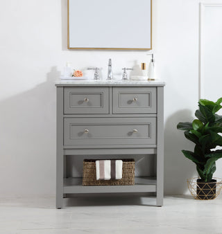 30 in. Single bathroom vanity set in Grey