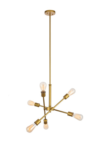 Axel 6 Lights Brass Pendant