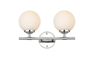 Ansley 2 light Chrome and frosted white Bath Sconce