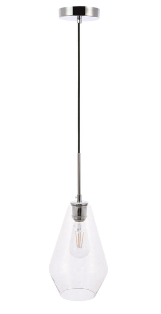 Gene 1 light Chrome and Clear glass pendant