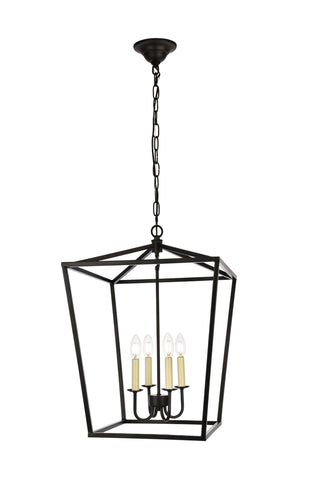 Maddox Collection Pendant D17 H24.25 Lt:4 Black Finish