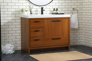 42 inch Single bathroom vanity in Teak