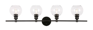 Collier 4 light Black and Clear glass Wall sconce