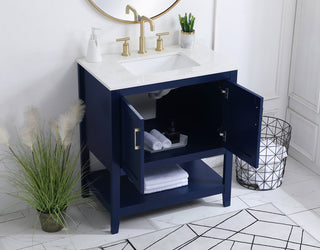 30 inch Single Bathroom Vanity in Blue