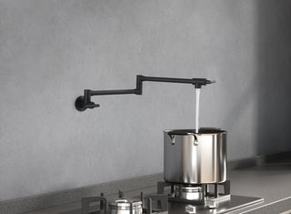 Gabriel Wall Mounted Pot Filler in Matte Black