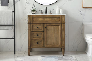 32 inch Single bathroom vanity in driftwood