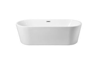 65 inch soaking roll top bathtub in glossy white