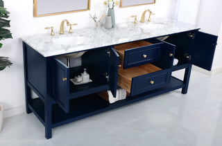 72 inch Single bathroom vanity in Blue