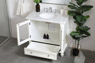 36 inch Single Bathroom Vanity in Antique White