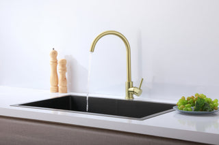 Finn Single Handle Kitchen Faucet in Brushed Gold