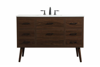 48 inch Single bathroom vanity in walnut