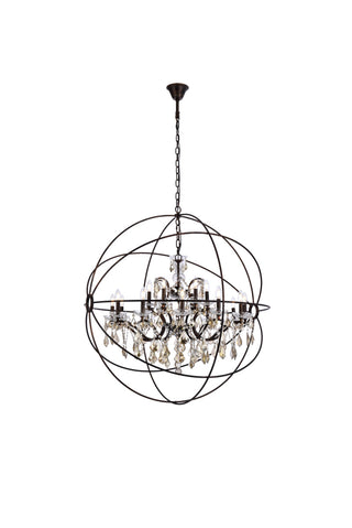 Geneva 18 light Dark Bronze Chandelier Golden Teak (Smoky) Royal Cut crystal