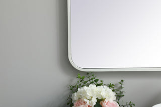 Soft corner metal rectangular mirror 27x36 inch in White