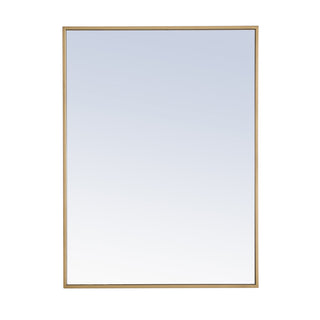 Metal frame Rectangle Mirror 24 inch Brass finish