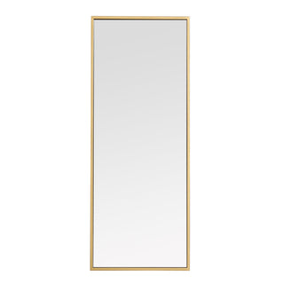 Metal frame rectangle mirror 14 inch in Brass