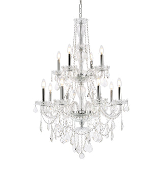 Giselle 12 light Chrome Chandelier Clear Royal Cut Crystal