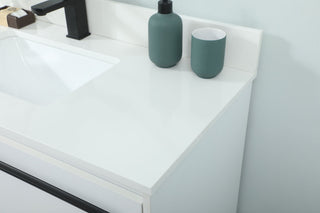 40 inch Single bathroom vanity in white with backsplash