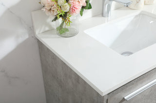 30 inch Single bathroom vanity in concrete grey with backsplash